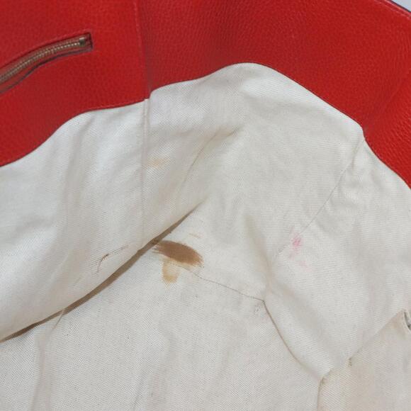 GUCCI Tote Bag Leather Red Gold - Picture 15 of 16